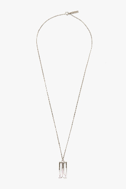 Silver necklace with b frame detail 