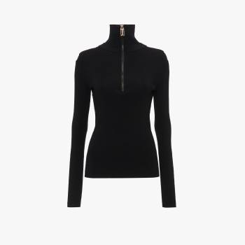 High neck top in dark blue 