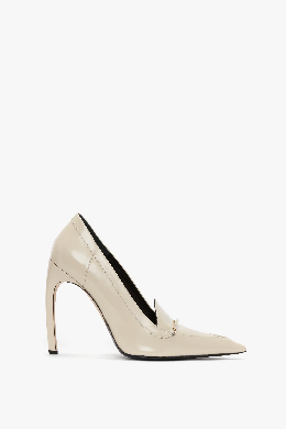 Beige loafer high heel