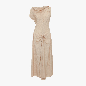 Light pink gathered midi dress