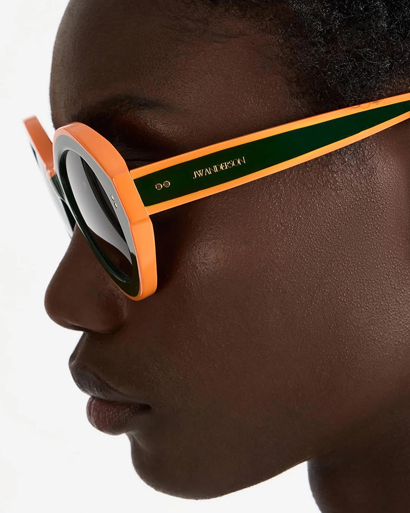 Jwa07 bumper sunglasses in green & orange