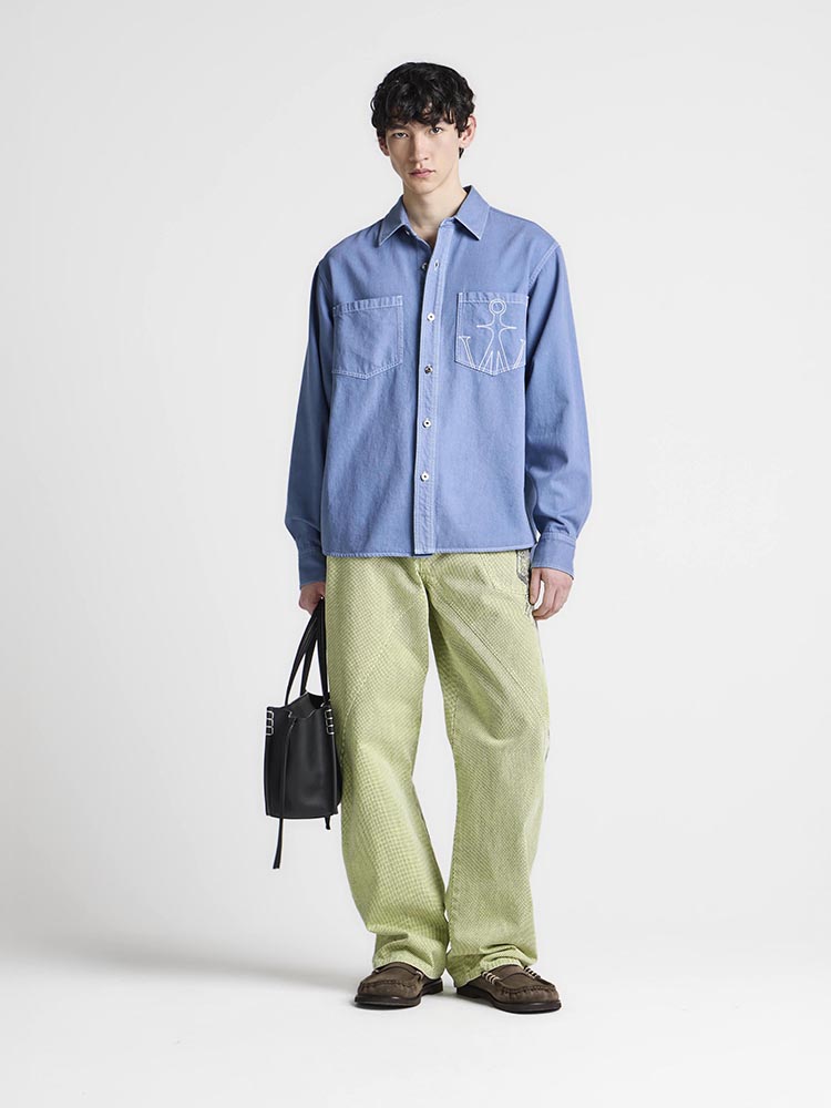 Mens oversized shirt in french blue
