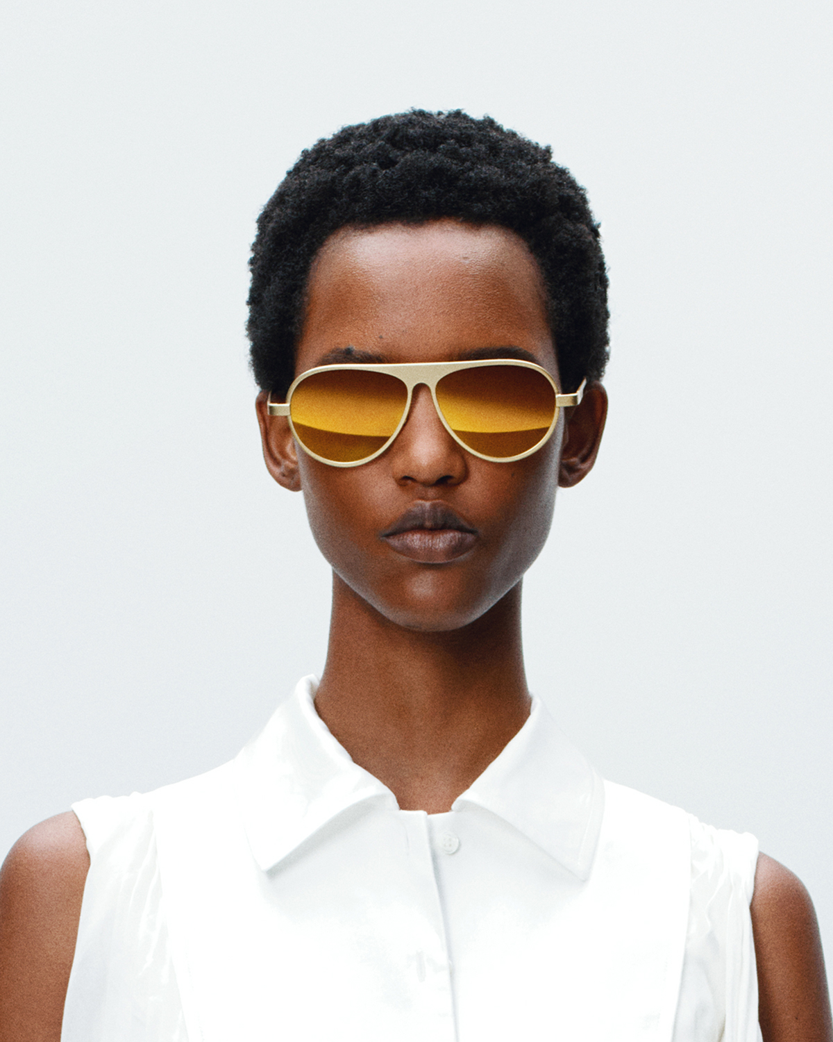 Jwa05 aviator mirror sunglasses in gold