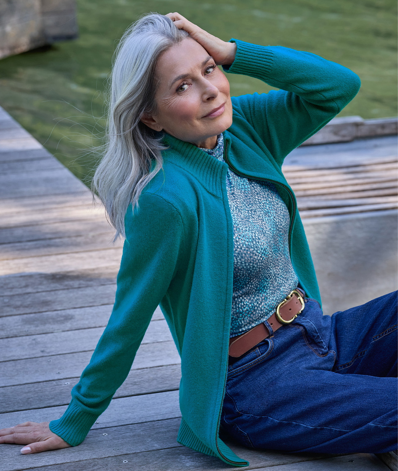 Cardigan ajusté à fermeture éclair - Femme - Laine d’agneau certifiée 100% RWS