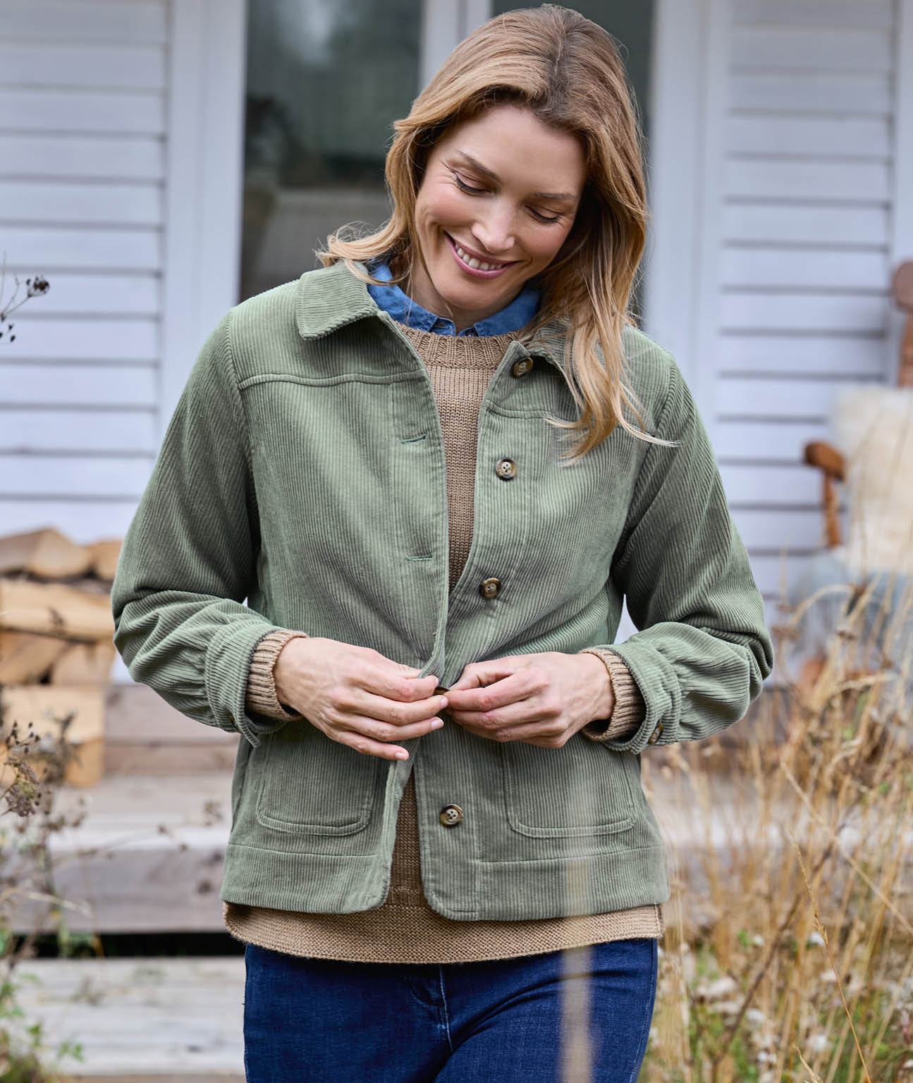 Veste légère en velours côtelé