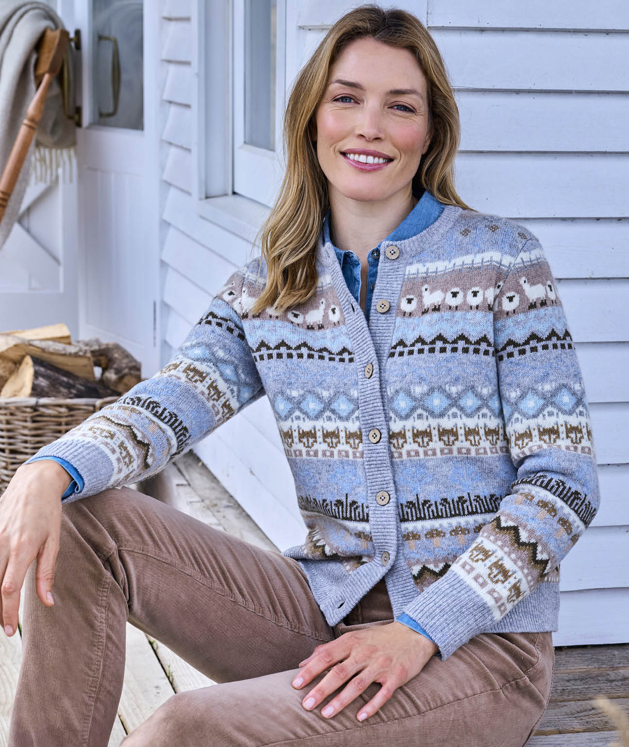Gilet jacquard à motifs animaux