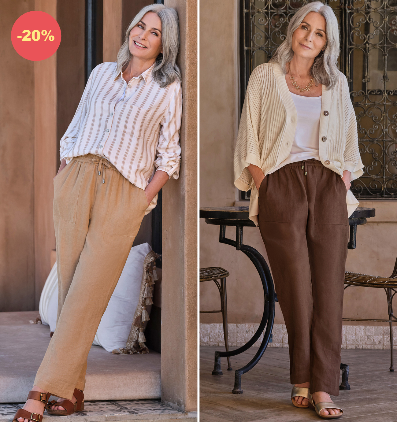 Pantalon de lin à jambes fuselées