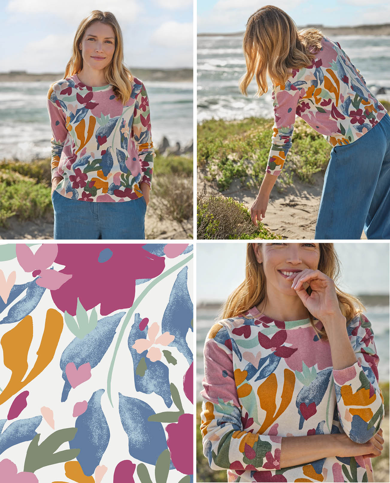 Print Crew Neck Jumper