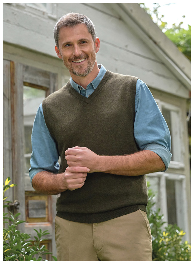 Pull sans manches - Homme - Cachemire & Mérinos