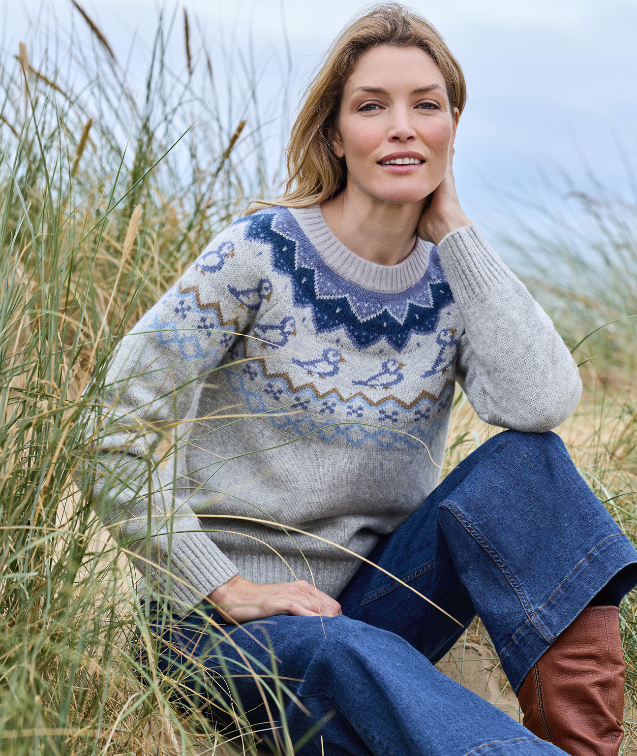 Pull motif macareux