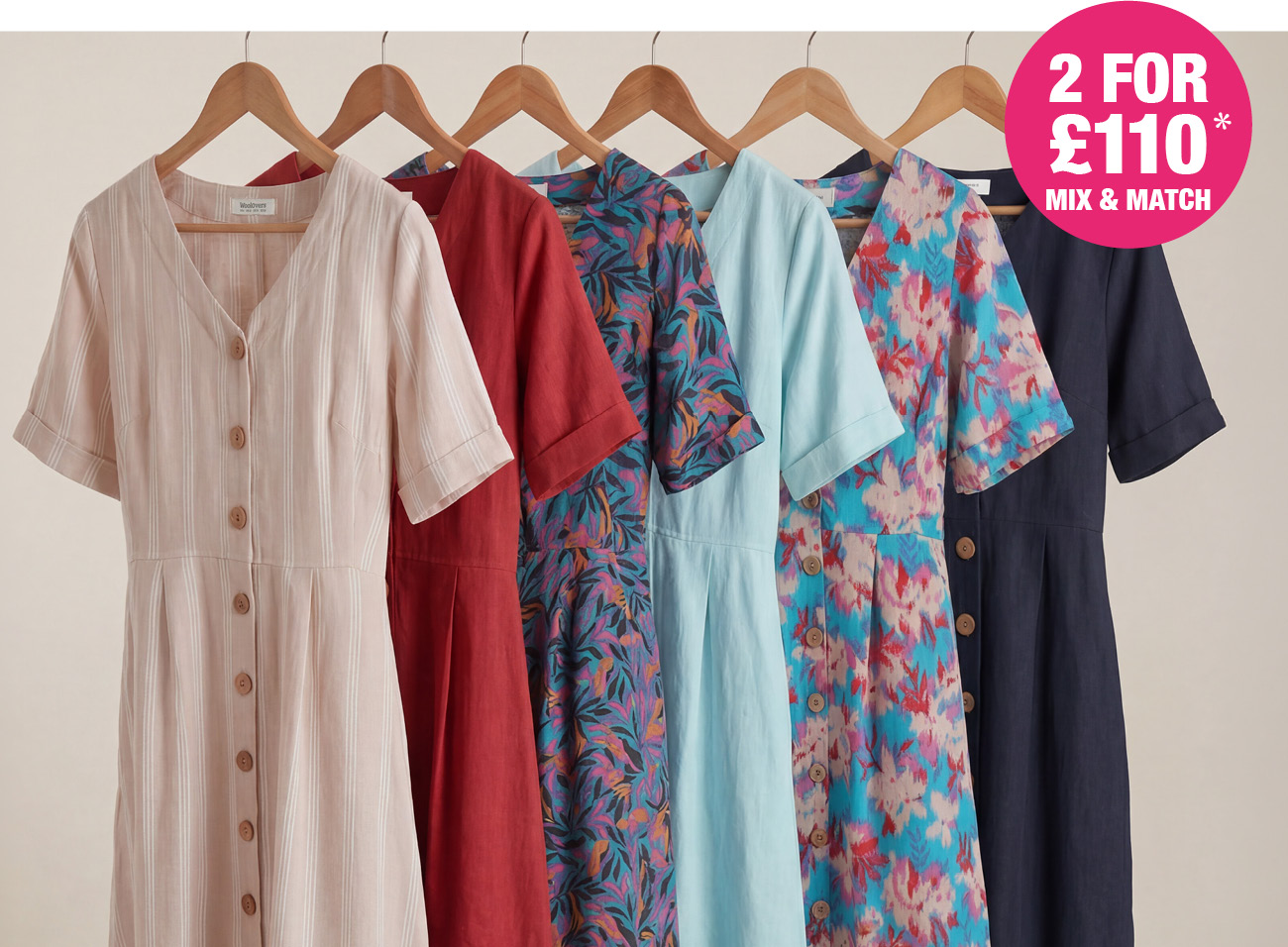 Button Through Linen Dress