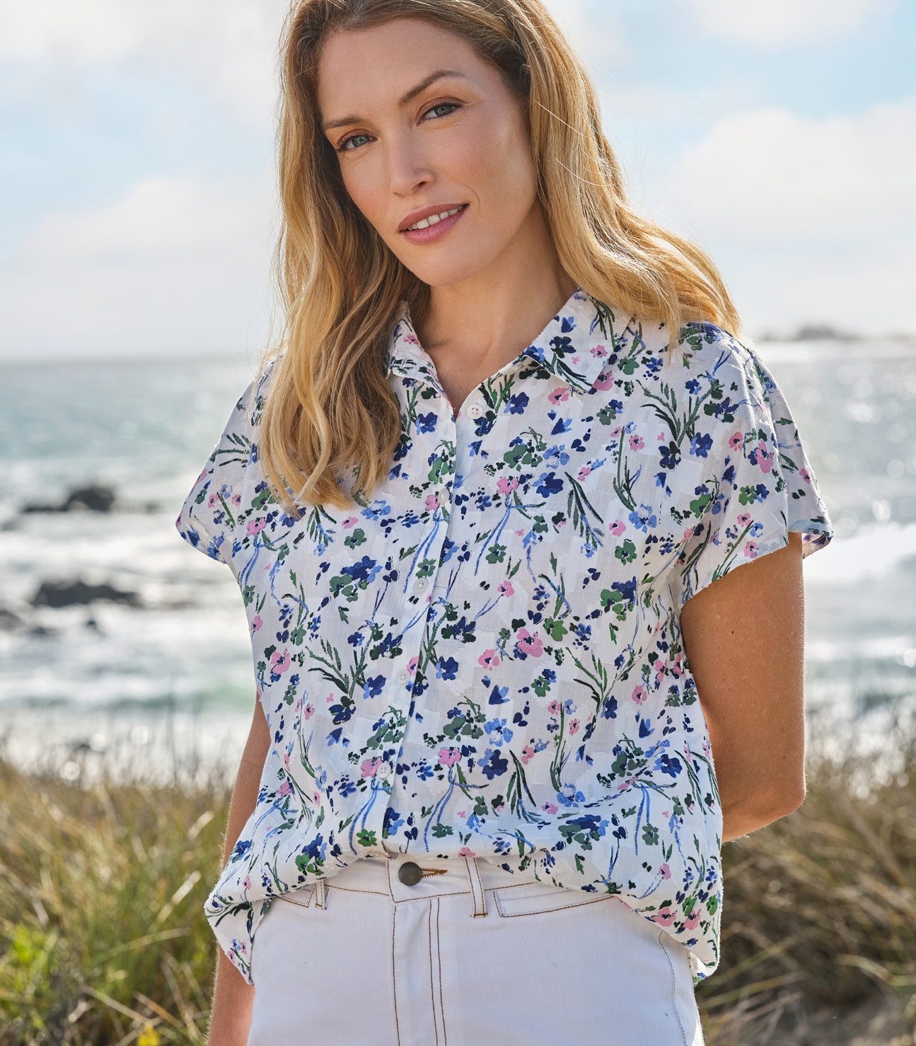 Chemise à manches courtes en jacquard imprimé
