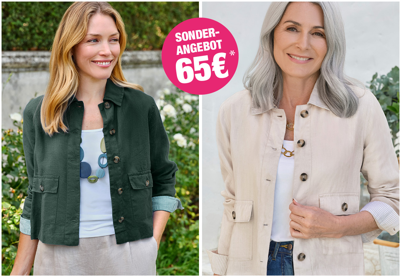 Leichte Leinenjacke mit Kragen