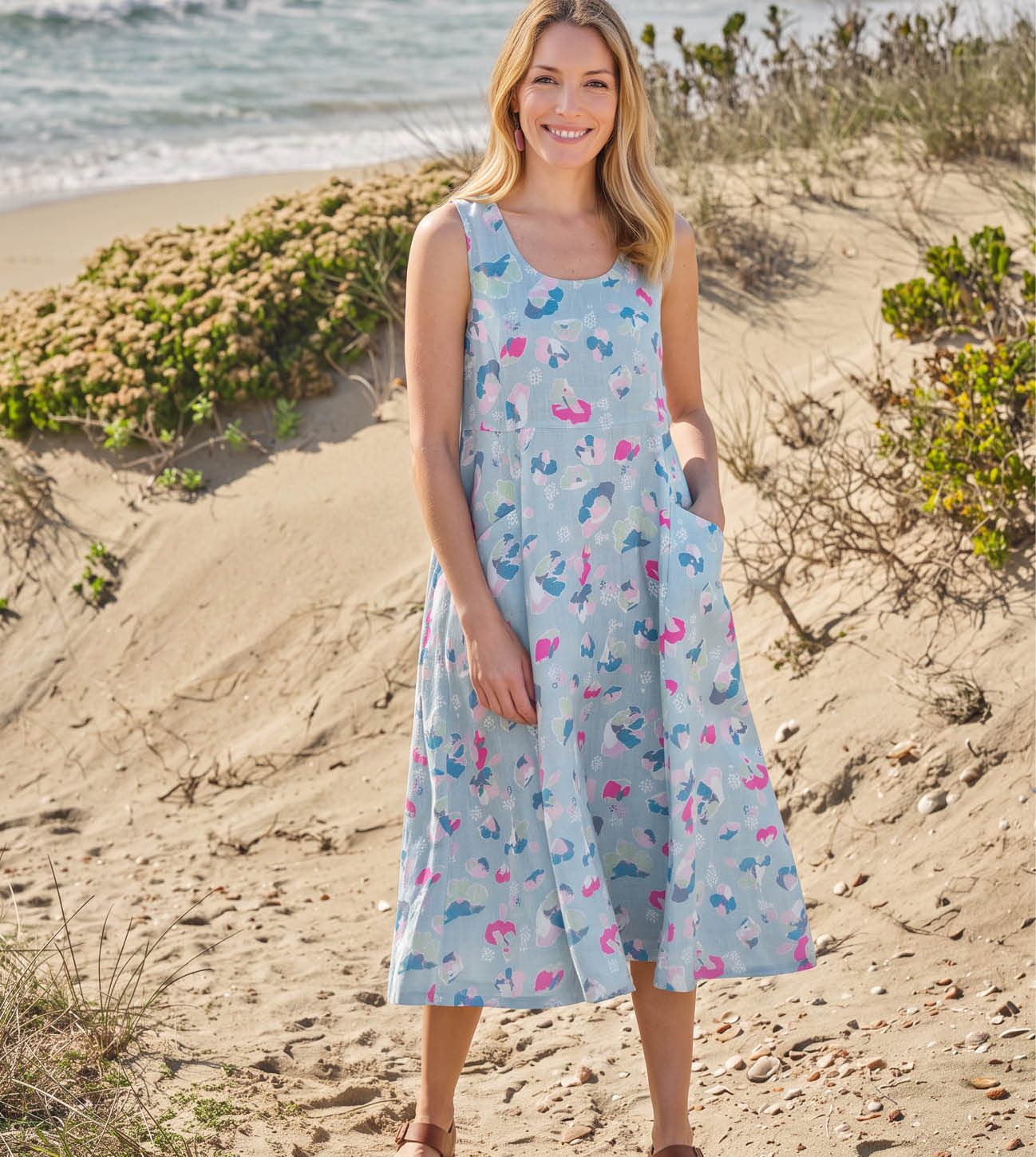 Womens Pocket Pinafore Dress