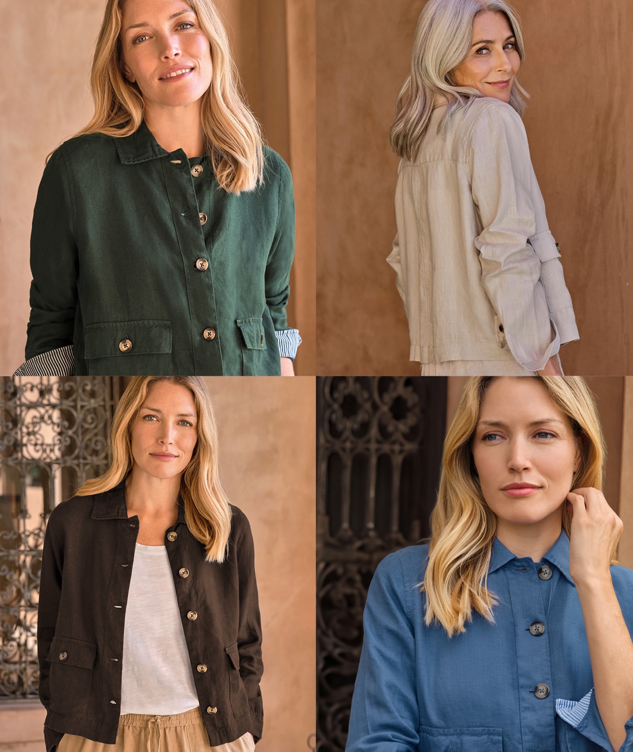 Veste légère en lin à col - Femme - 100 % lin