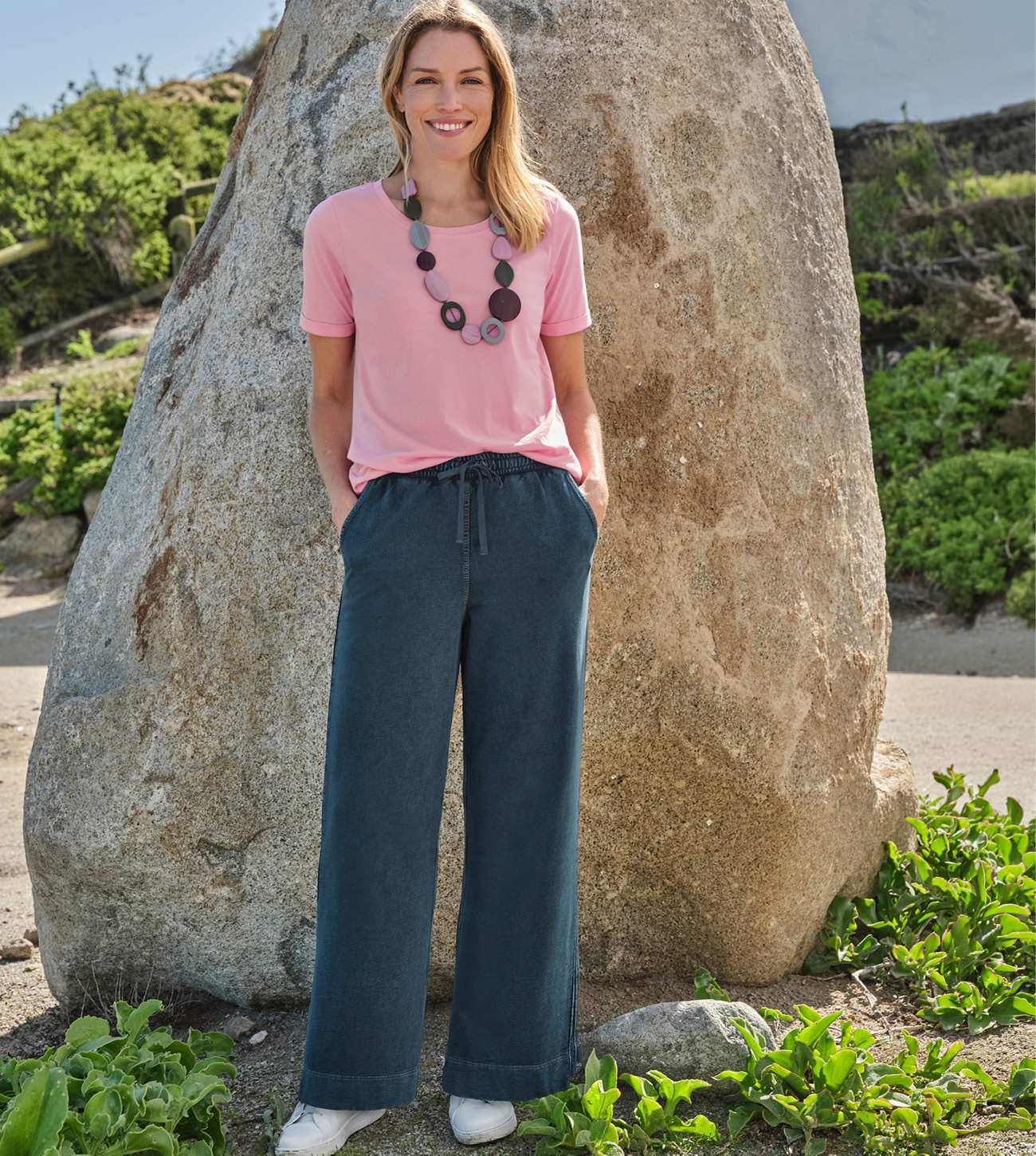 Soft Denim Jersey Trousers