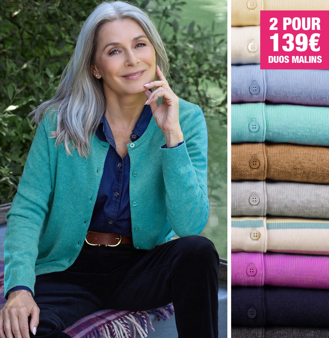 Cardigan classique à col rond - Femme - Cachemire & Mérinos