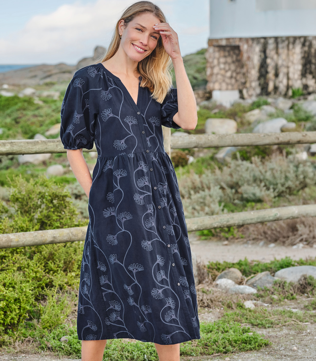 Robe mi-longue Cornelli à boutons