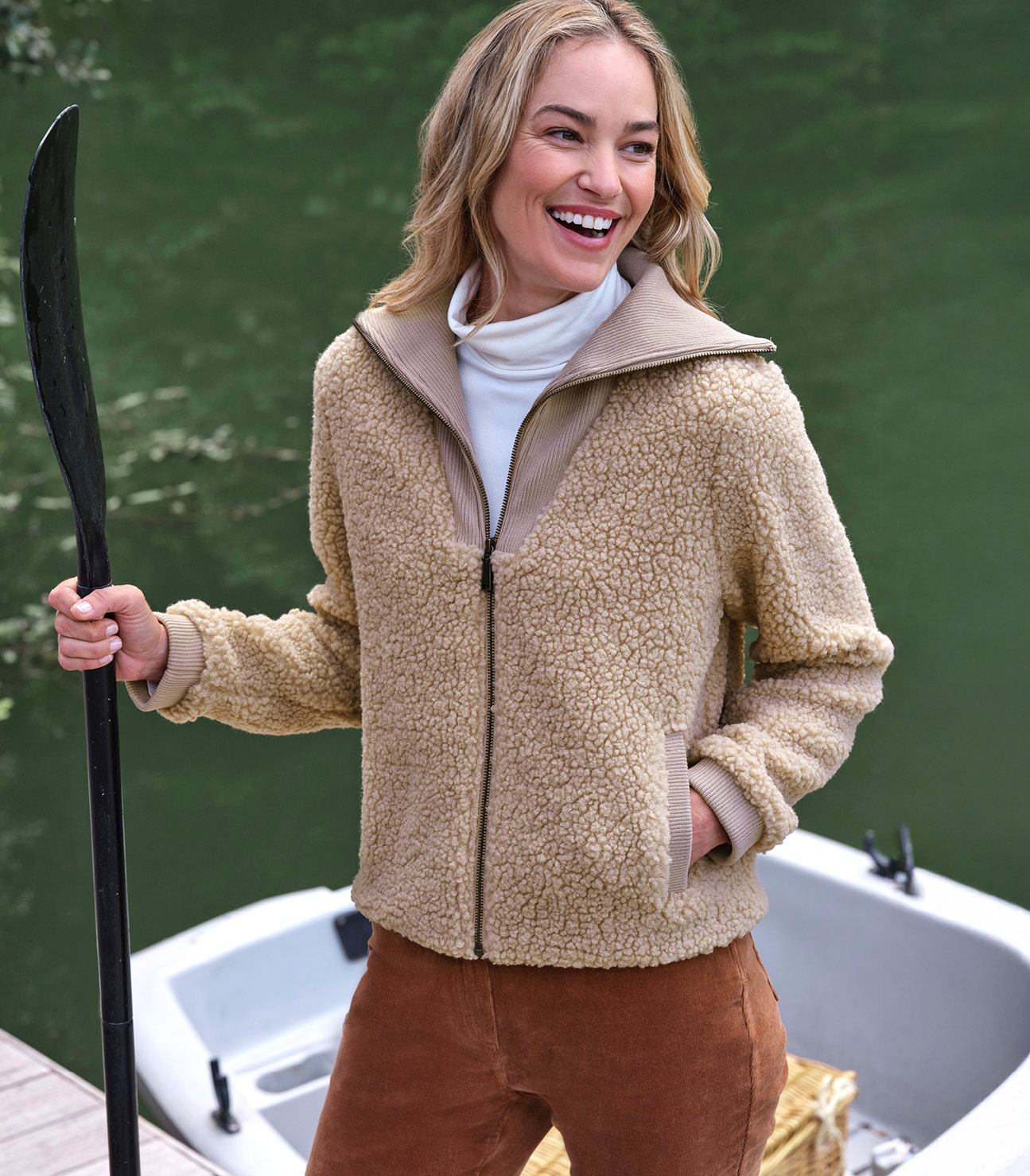 Creek Borg Ribbed Collar Jacket