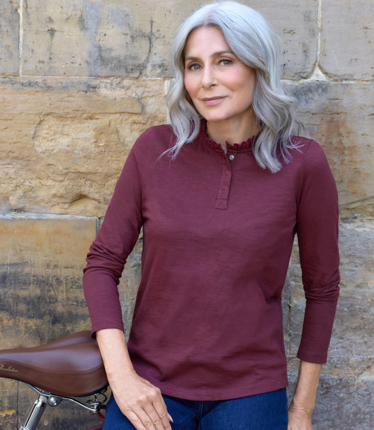 Top à col boutonné - Femme - Jersey