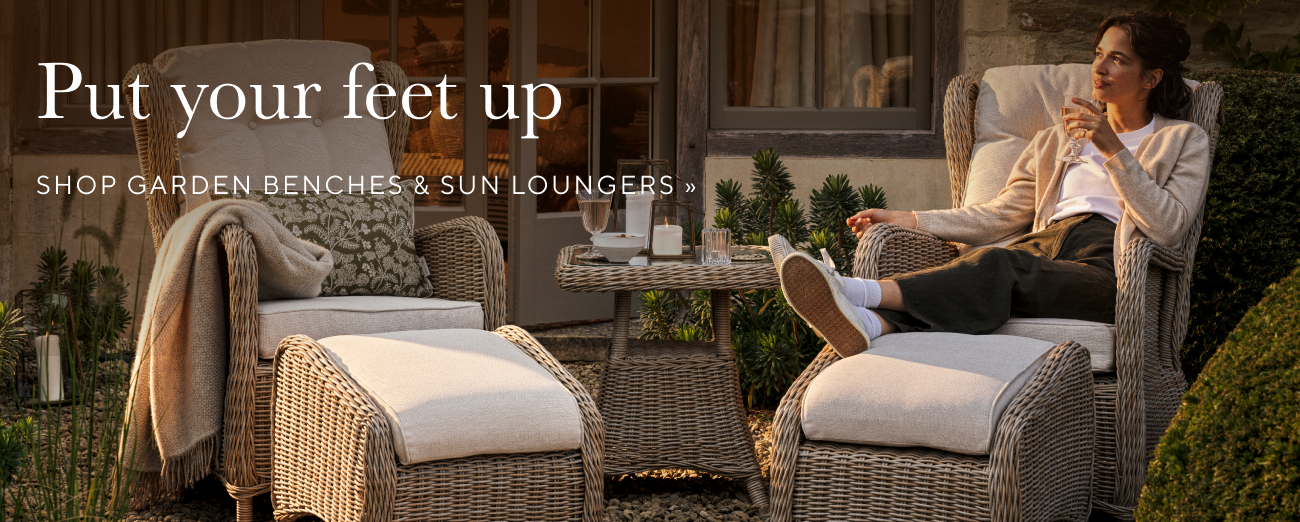 Put your feet up - shop garden benches and sun loungers