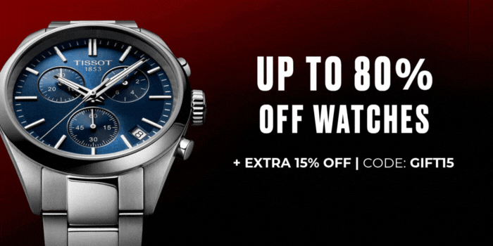 UP TO 80% OFF WATCHES +PLUS EXTRA 15% OFF | CODE: GIFT15 FOR ONE DAY ONLY!
