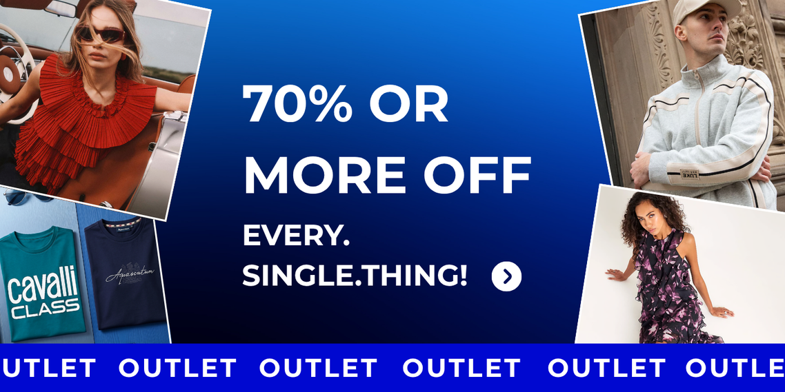 OUTLET 70% % OVER OFF