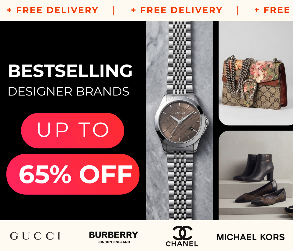 DESIGNER BRANDS UP TO 65% OFF + FREE DELIVERY