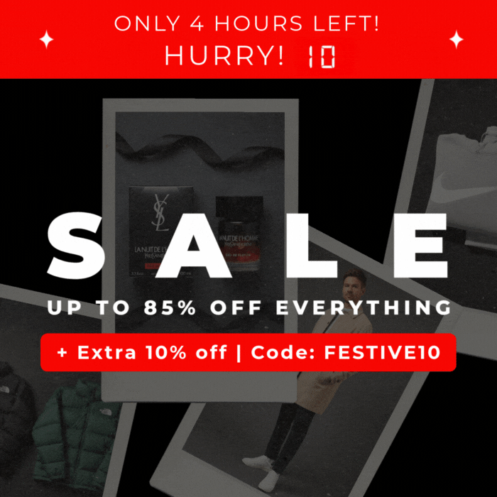 ONLY 4 HOURS LEFT! HURRY! SALE UP TO 85% OFF + EXTRA 10% OFF | CODE: FESTIVE10