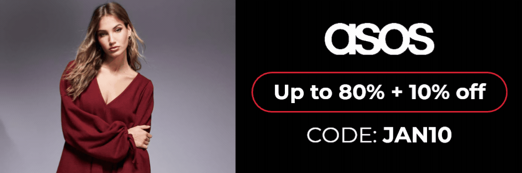 UP TO 80% OFF ASOS +EXTRA 10% OFF WITH CODE : JAN10