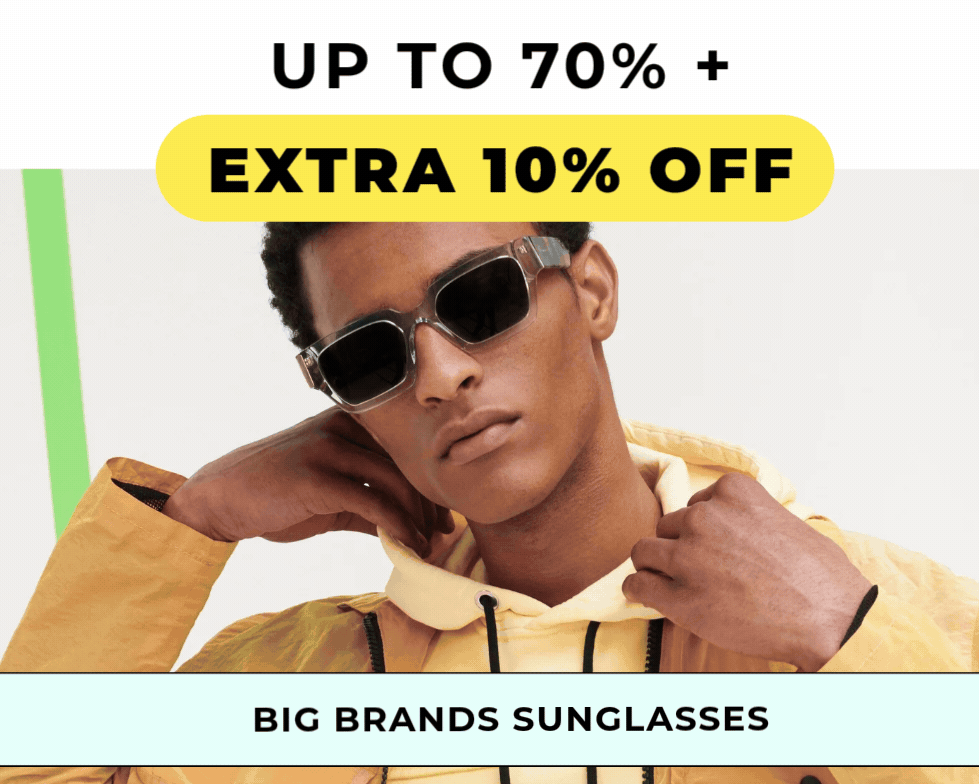 UP TO 70% + EXTRA 10% OFF BIG BRANDS SUNGLASSES CODE: SUNS10