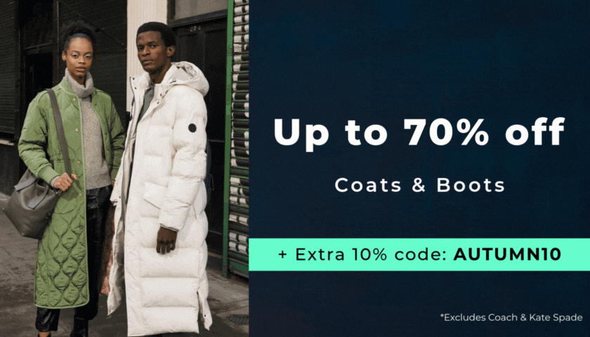 NEW AUTUMN ARRIVALS UP TO 70% OFF + EXTRA 10% OFF COAST & BOATS WITH CODE: AUTUMN10 *Excludes Coach & Kate Spade