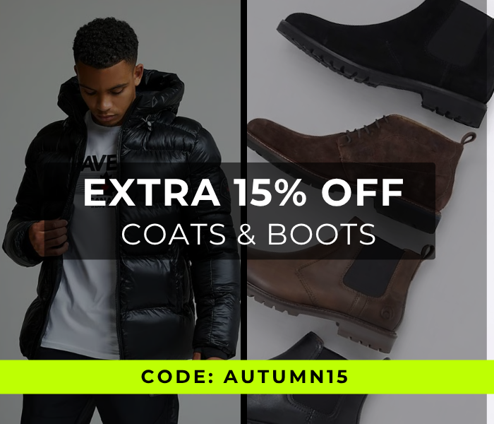 ENDS TODAY EXTRA 15% OFF COATS & BOOTS CODE: AUTUMN15" 