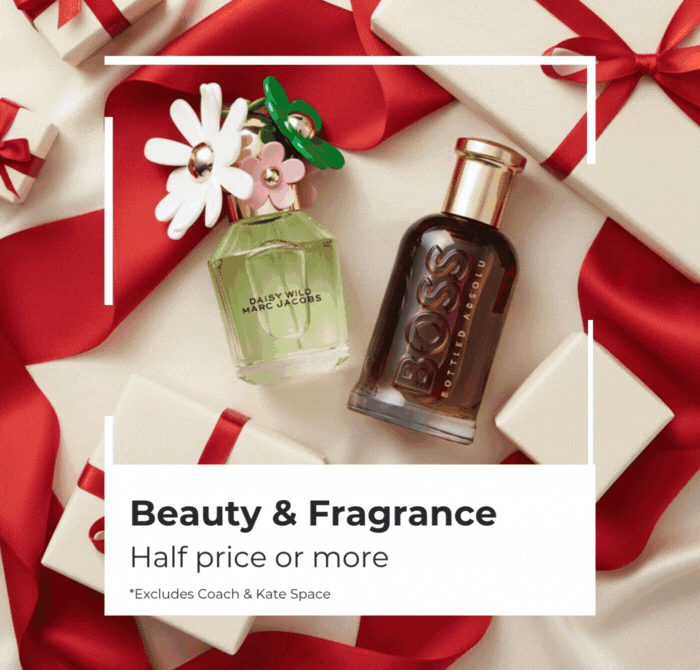 HALF PRICE OR MORE ON BEAUTY & FRAGRANCE +EXTRA 10% OFF CODE: OCT10
