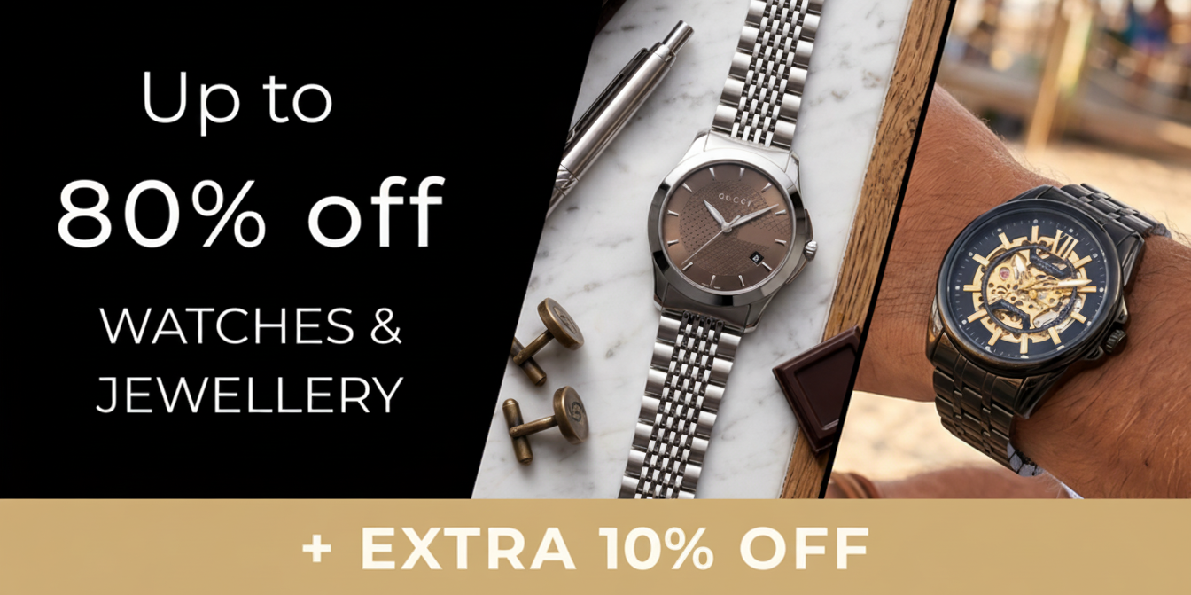 UP TO 80% OFF WATCHES & JEWELLERY +EXTRA 10% OFF CODE: PAYDAY