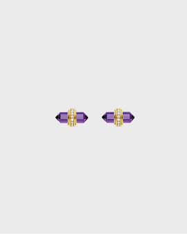 Thomas Sabo Hexagonal Rose Quartz Gold-Plated Ear Stud