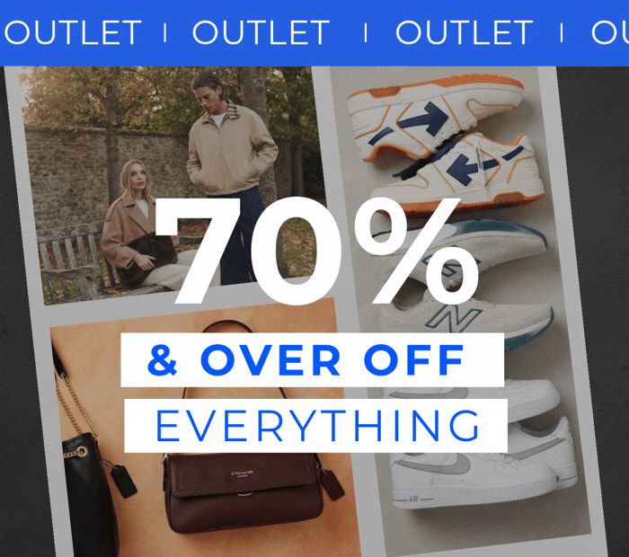 OUTLET 70% % OVER OFF