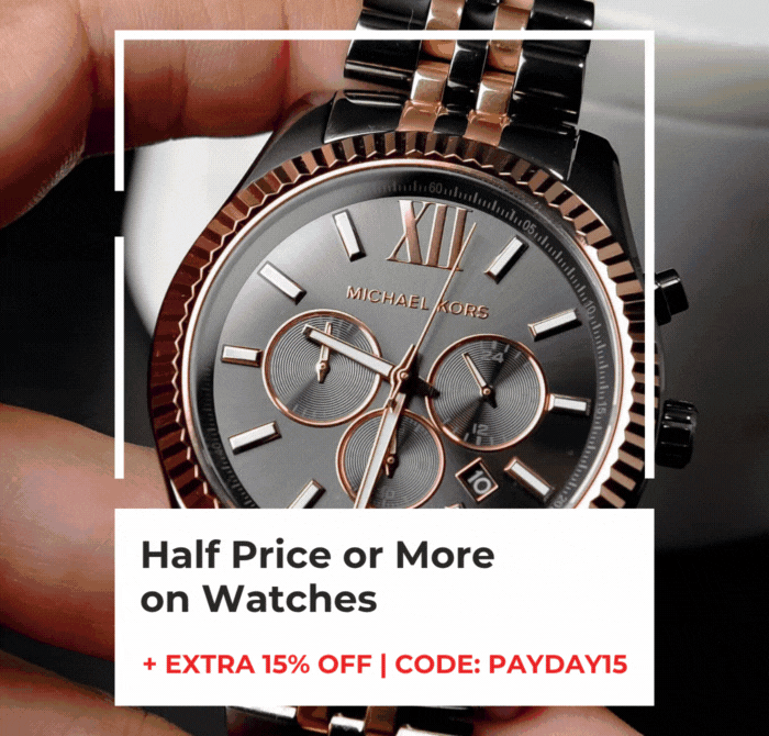 HALF PRICE OR MORE ON WATCHES +EXTRA 15% OFF CODE : PAYDAY15