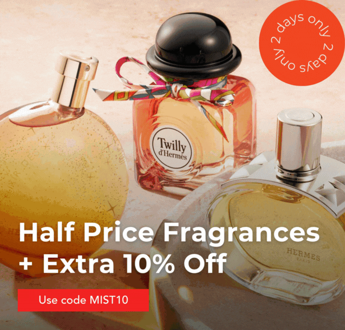 2 Days Only Extra 10% Off HALF PRICE Fragrances CODE:MIST10