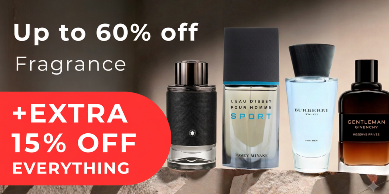 UP TO 60% OFF FRAGRANCE + EXTRA 15% OFF EVERYTHING CODE: OCT15