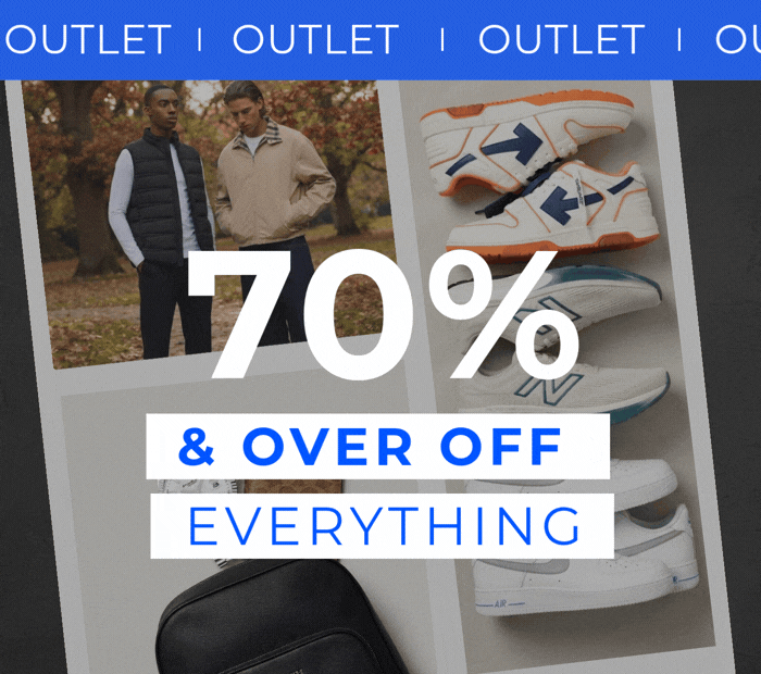 OUTLET 70% % OVER OFF