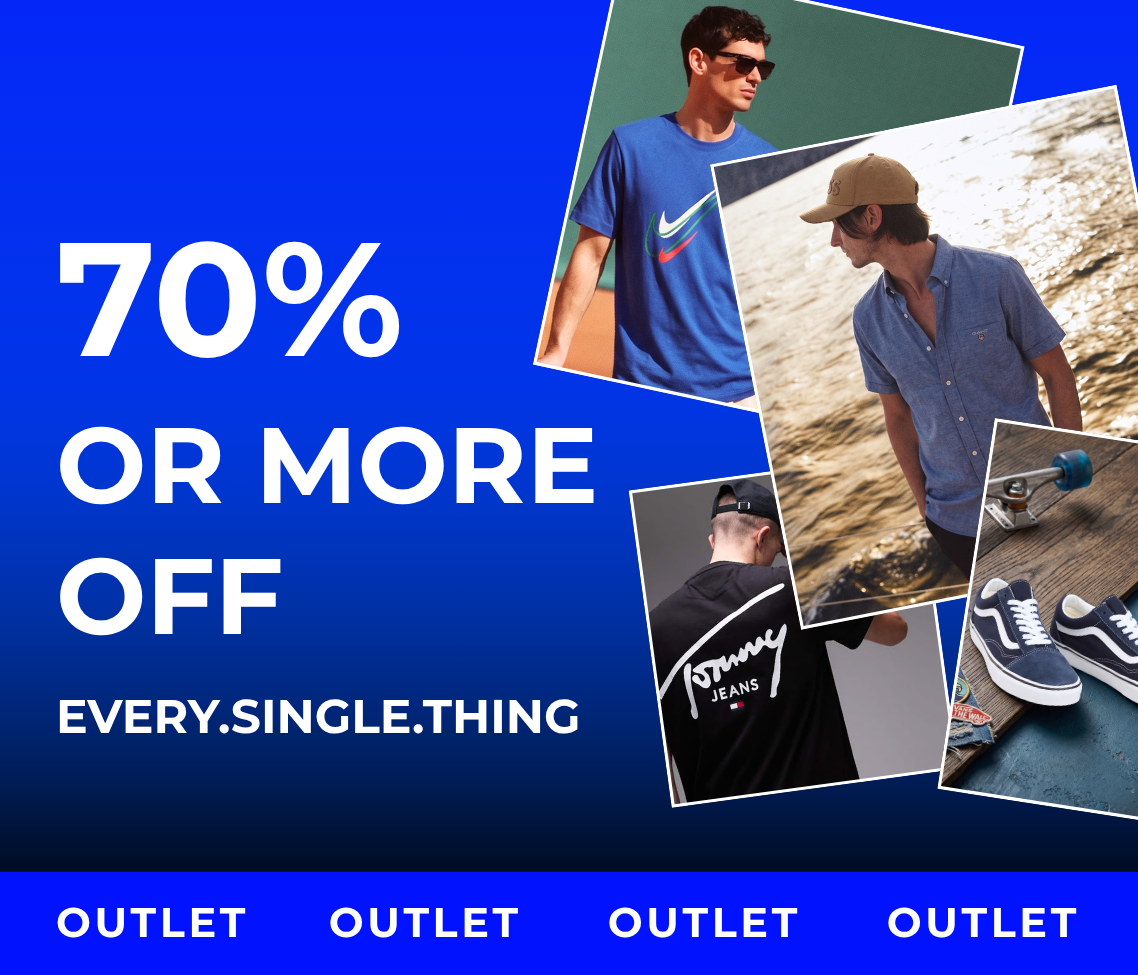 OUTLET 70% % OVER OFF