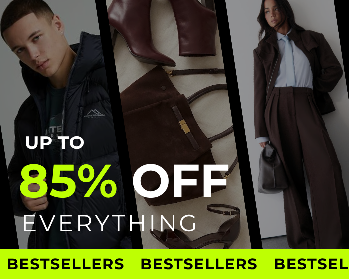 UP TO 85% OFF EVERYTHING BESTSEELERS 