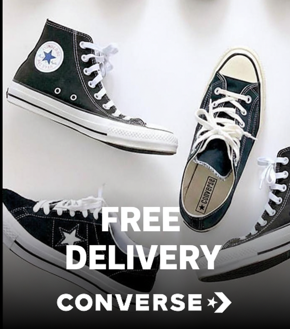 CONVERSE BACK IN STOCK! GET FREE DELIVERY WITH CODE FREEDEL