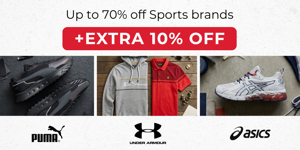 UP TO 70% OFF SPORTS BRANDS INC PUMA, ASICS & UNDER ARMOUR. EXTRA 10% OFF WITH CODE MARCH10