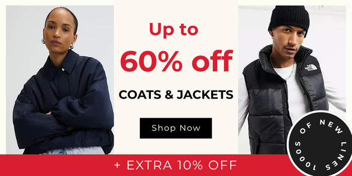 UP TO 60% OFF COATS & JACKETS + EXTRA 10% OFF CODE OCT10