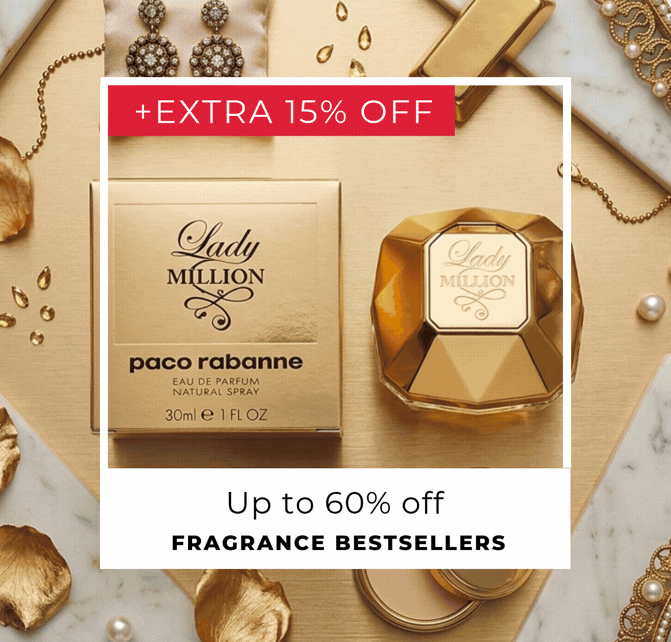 UP TO 60% OFF FRAGRANCE BESTSELLERS +EXTRA 15% OFF CODE: SCENT15