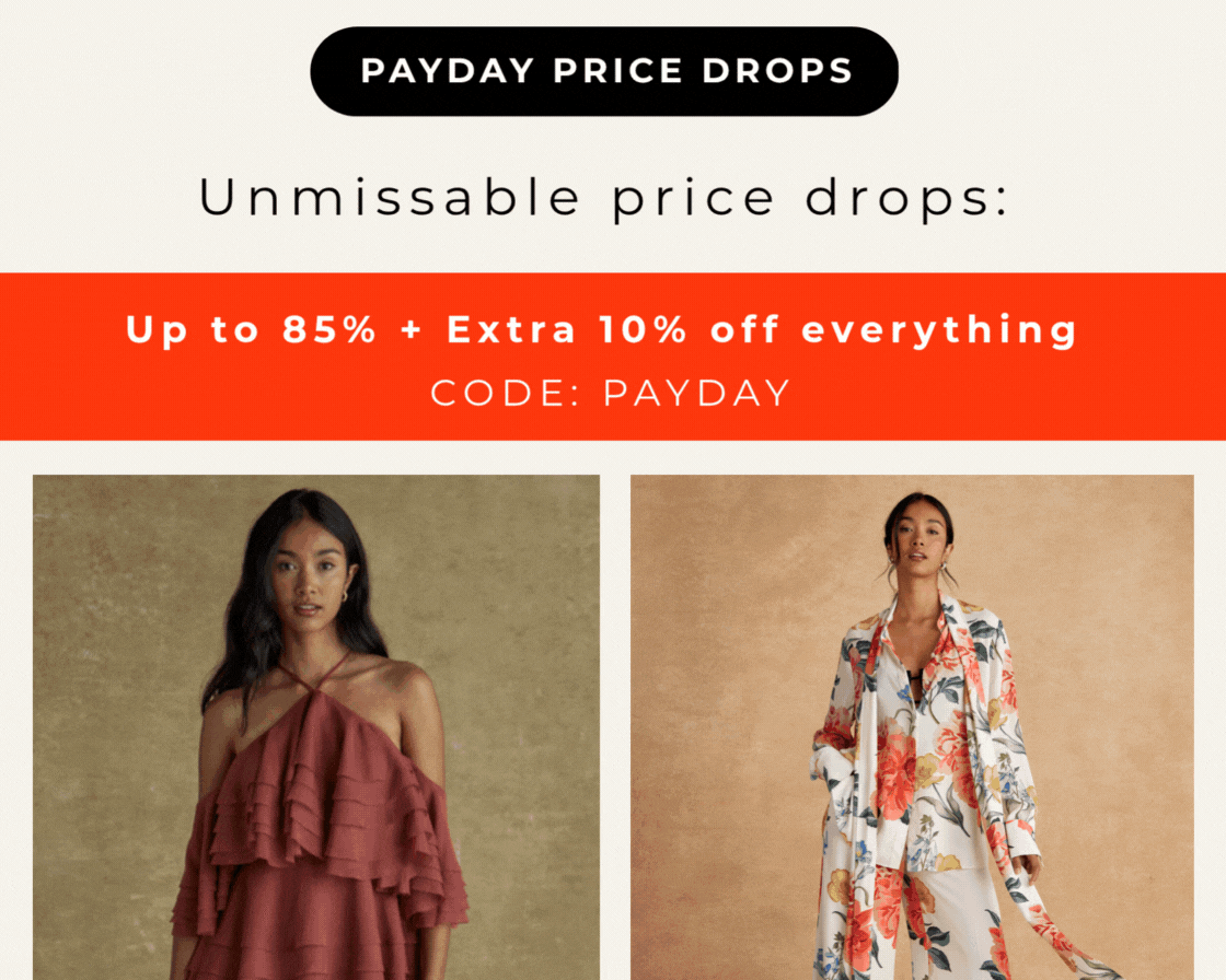 PAYDAY PRICE DROPS UP TO 85% OFF +EXTRA 10% CODE: PAYDAY