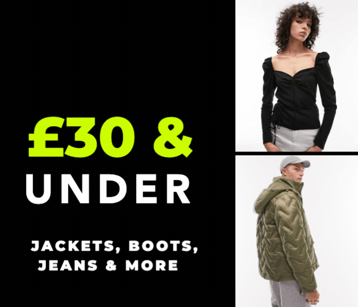 NEW REDUCTIONS ON AUTUMN STYLE £30 & UNDER JACKETS, BOOTS, JEANS & MORE