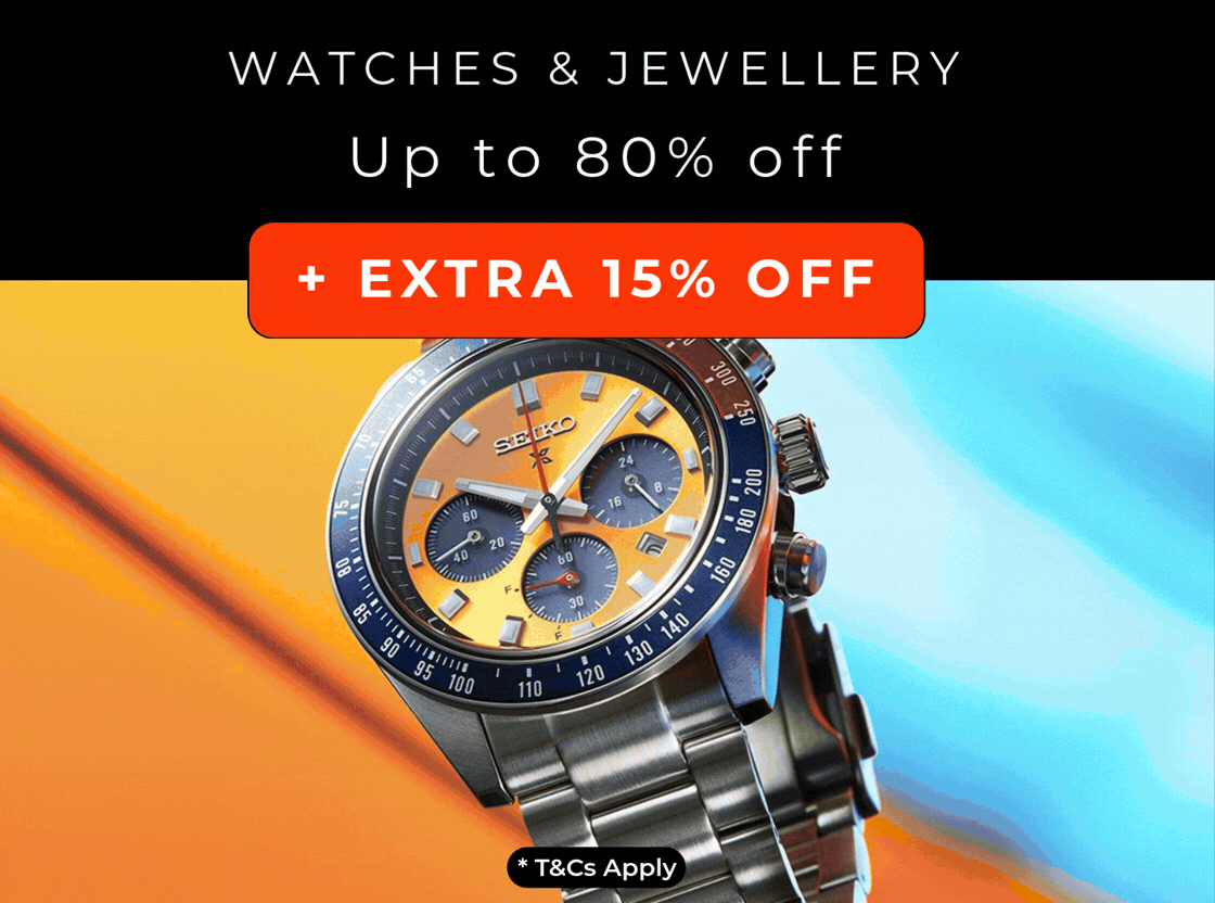 UP TO 80% OFF JEWELLERY WATCHES +EXTRA 15% OFF: GIFT15